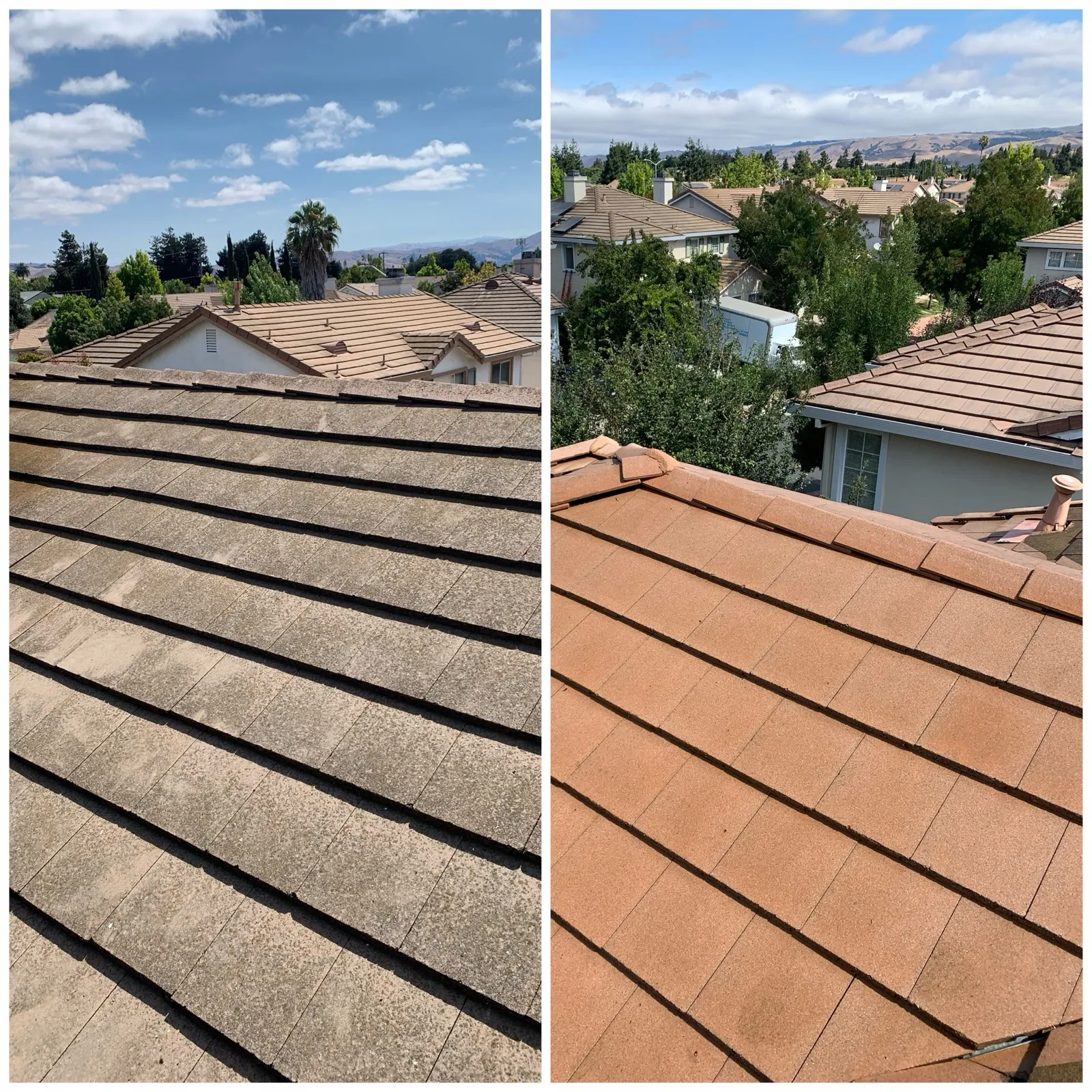 Flat tile roof