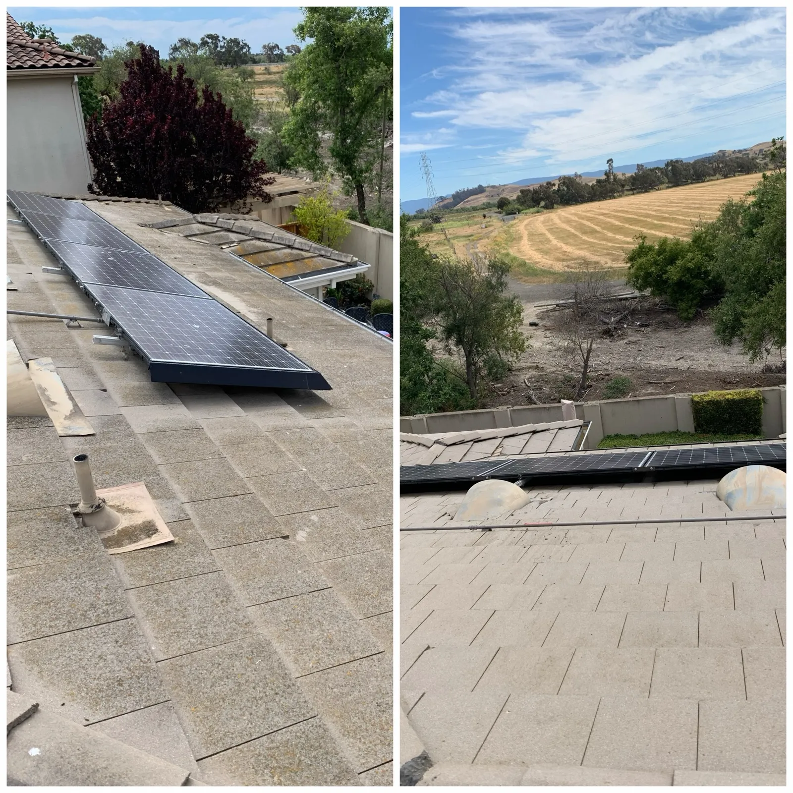 Flat tile roof